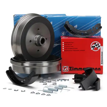 SEBRO Bremstrommeln + ZIMMERMANN Bremsbacken f&uuml;r PORSCHE 924 2.0 125 PS hinten