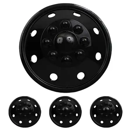 4x Radkappe Radblende RIGA 16 Zoll SCHWARZ f&uuml;r Wohnmobile / Transporter