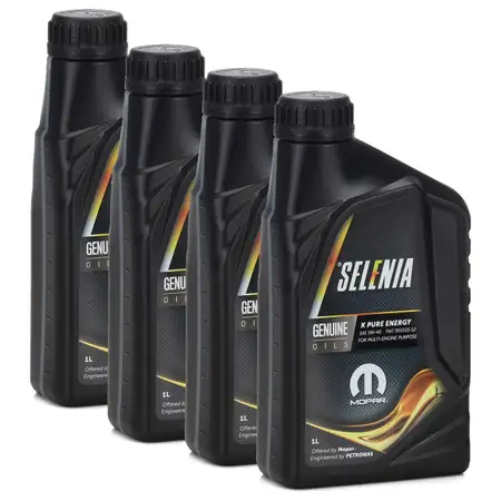 PETRONAS SELENIA Motor&ouml;l &Ouml;l K PURE ENERGY 5W40 5W-40 Fiat 9.55535-S2 - 4 Liter