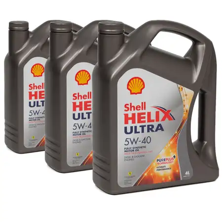 SHELL Motor&ouml;l &Ouml;l HELIX ULTRA 5W-40 5W40 MB 226/229.5 VW 502/505.00 - 12 Liter