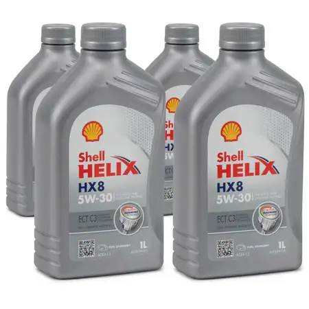 SHELL Motor&ouml;l &Ouml;L HELIX HX8 ECT C3 5W-30 5W30 f&uuml;r BMW LL-04 MB 229.31 229.51 - 4L