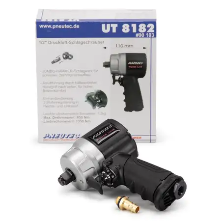PNEUTEC Power Line Mini-Schlagschrauber UT8182 mit JUMBO-HAMMER-Schlagwerk 850Nm