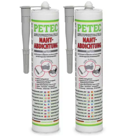 2x 310ml PETEC 94131 Multifunktionelle Nahtabdichtung Abdichtung Kartusche GRAU