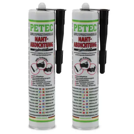 PETEC 94231 Multifunktionelle Nahtabdichtung Karosserieabdichtung 620ml SCHWARZ