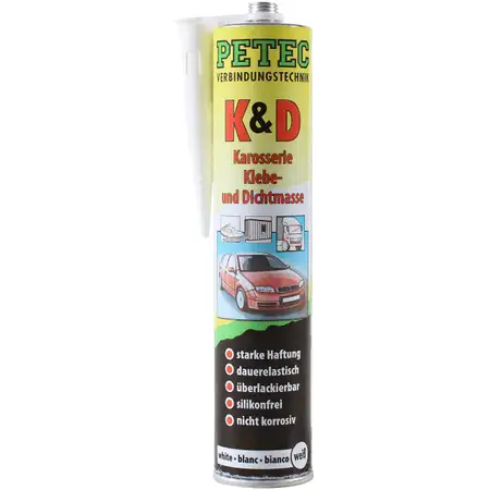 PETEC K&amp;D Karosseriekleber / Dichtmasse WEISS 310ml 94530