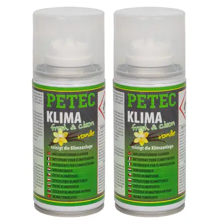 PETEC 71470 Klima Fresh &amp; Clean Klimaanlagen-Lufterfrischer VANILLE 2x 150ml