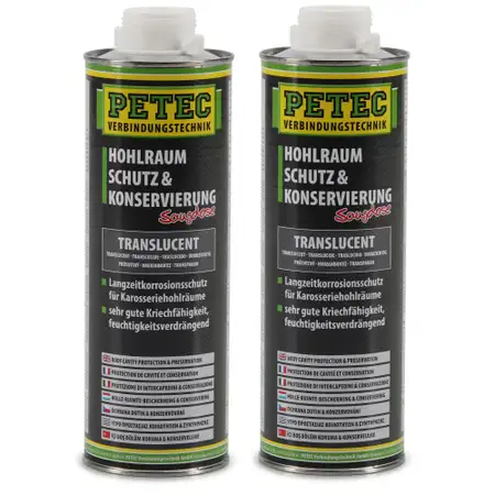 2x 1L PETEC 73510 Hohlraumschutz &amp; Konservierung Hohlraumversiegelung Saugdose