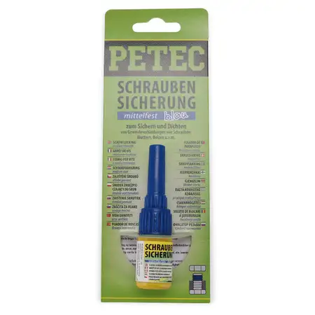 PETEC 91005 Schraubensicherung mittelfest Sicherungskleber Klebstoff 50g BLAU