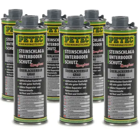 PETEC 73310 Steinschlagschutz Unterbodenschutz Saugdose GRAU 6x 1000ml 1 Liter