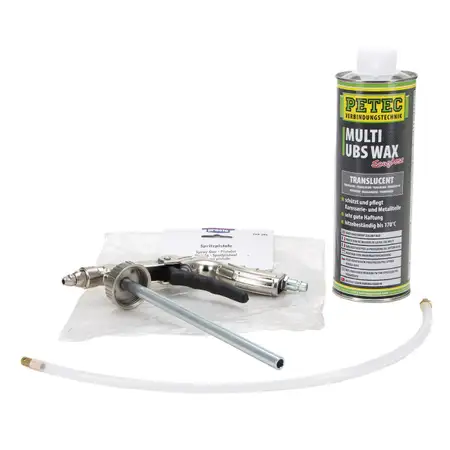 PRESTO Spr&uuml;hpistole + PETEC MULTI UBS-WAX Saugdose Unterbodenschutz 1 Liter