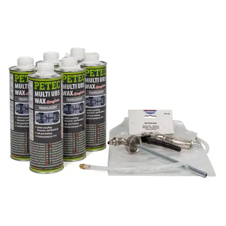 PRESTO Spr&uuml;hpistole + PETEC MULTI UBS-WAX Saugdose Unterbodenschutz 6 Liter