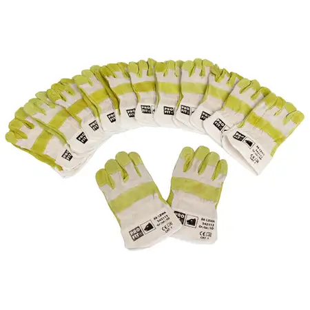 PRO-FIT Rindspaltleder-Handschuhe Arbeitshandschuhe Gr&ouml;&szlig;e 10 / XL (12 Paar)