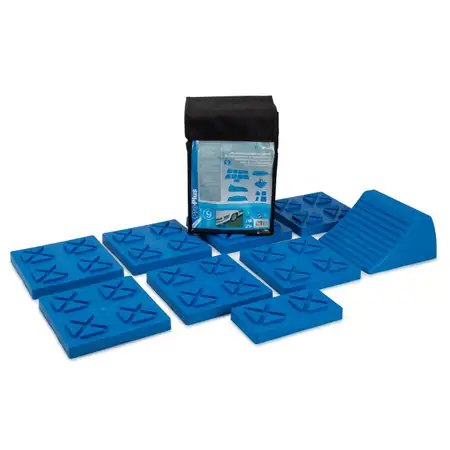 PROPLUS 361562 Multifunktions-Ausgleichskeil Stufenkeil stapelbar 9-teilig BLAU