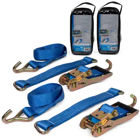 2x PROPLUS Spanngurt-Set f&uuml;r Autotransport Transportgurt Reifengurt 1000kg 3,87m