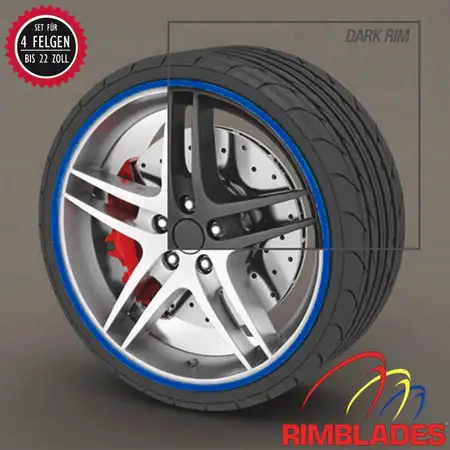 RIMBLADES Flex Felgenschutz Rim Protector &amp; Styling BLAU bis 22 Zoll