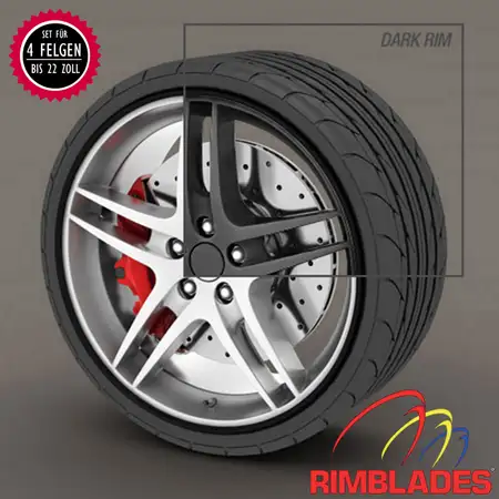 RIMBLADES Flex Felgenschutz Rim Protector &amp; Styling SCHWARZ bis 22 Zoll