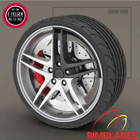 RIMBLADES Flex Felgenschutz Rim Protector &amp; Styling SILBER bis 22 Zoll