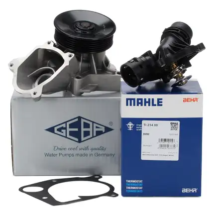 Saleri SIL Wasserpumpe + ELRING Dichtung + BEHR / MAHLE Thermostat f&uuml;r BMW
