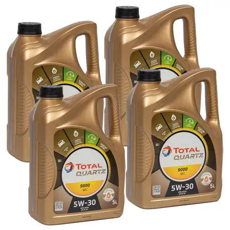 TOTAL QUARTZ 9000 FUTURE NFC 5W-30 Motor&ouml;l 4x 5L = 20 Liter FORD WSS-M2C913-D