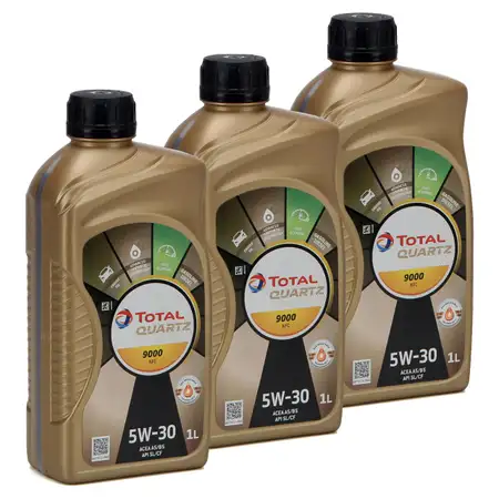 TOTAL QUARTZ 9000 FUTURE NFC 5W-30 Motor&ouml;l 3L 5W30 3 Liter f&uuml;r FORD WSS-M2C913-D