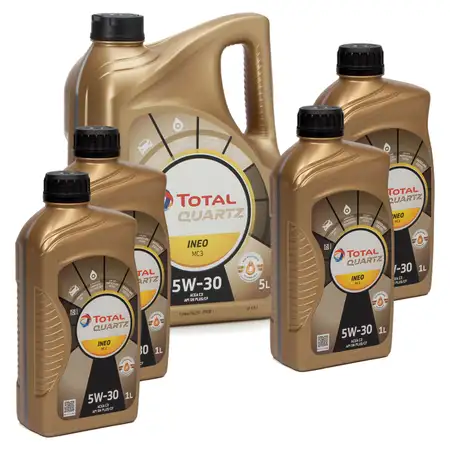 TOTAL QUARTZ INEO MC3 5W-30 Motor&ouml;l PSA B71 2297 MB 229.52 BMW LL-04 9L 9 Liter