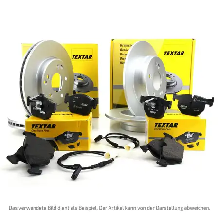 TEXTAR Bremsen Kit Bremsscheiben + Bel&auml;ge + Wako MERCEDES W202 Limo vorne+hinten