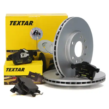 TEXTAR Bremsscheiben + Bel&auml;ge OPEL ASTRA G H CORSA C MERIVA A ZAFIRA A B vorne