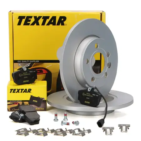 TEXTAR Bremsscheiben + Bel&auml;ge + Wako VW TRANSPORTER T4 15 Zoll ab 01.1996 hinten