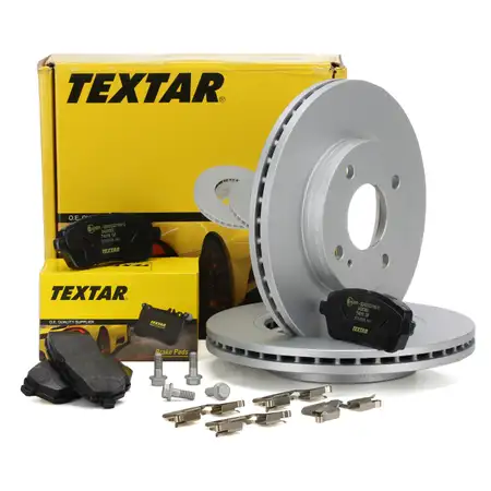 TEXTAR Bremsen Kit Bremsscheiben + Bremsbel&auml;ge f&uuml;r FORD FIESTA VI MK6 vorne