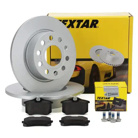 TEXTAR Bremsscheiben + Bel&auml;ge AUDI A3 SEAT LEON SKODA OCTAVIA VW GOLF 5 6 hinten