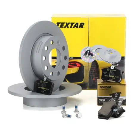 TEXTAR Bremsscheiben + epad CERAMIC Bel&auml;ge AUDI A3 SEAT SKODA VW GOLF 5 6 hinten