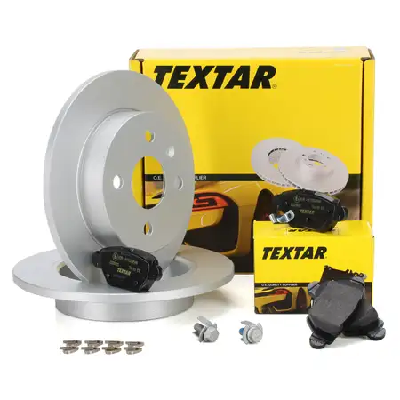 TEXTAR Bremsen Bremsscheiben + Bremsbel&auml;ge Set f&uuml;r OPEL ASTRA G 4-Loch hinten