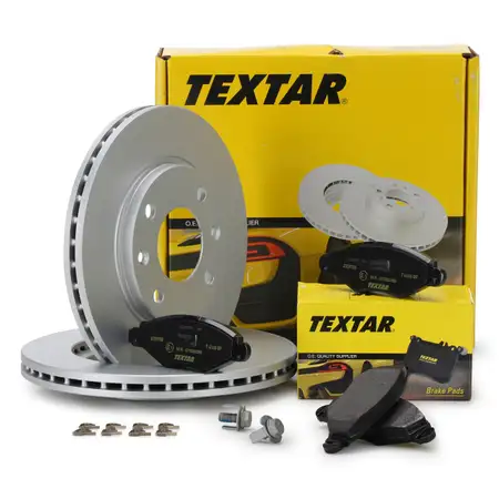 TEXTAR Bremsscheiben + Bremsbel&auml;ge PEUGEOT 206 / SW 206+ 1.1 1.4i 1.4 HDi vorne