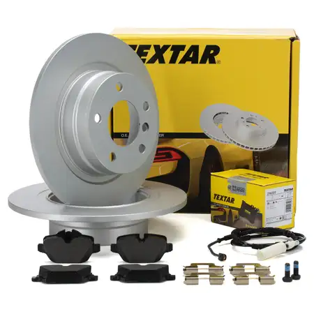 TEXTAR Bremsscheiben + Bremsbel&auml;ge + Wako BMW E81 E87 E90 E92 ab 03.2010 hinten