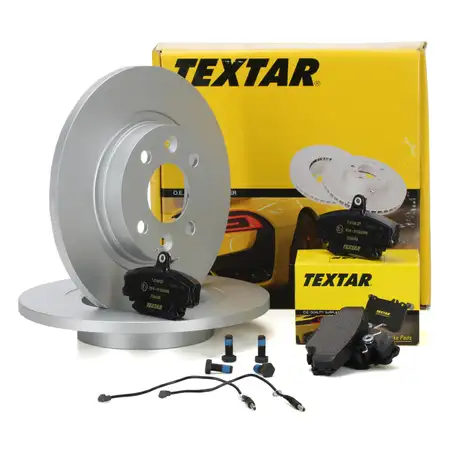 TEXTAR Bremsen Kit Bremsscheiben + Bel&auml;ge f&uuml;r RENAULT LOGAN SANDERO TWINGO vorne