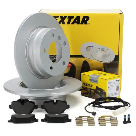 TEXTAR Bremsen Kit Bremsscheiben + Bremsbel&auml;ge + Wako f&uuml;r BMW 1er E81 E87 hinten