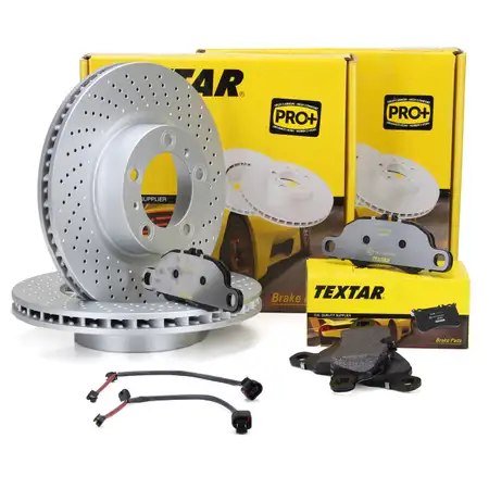 TEXTAR Bremsscheiben + Bel&auml;ge + Wako PORSCHE 718 Boxster Cayman 982 2.0 vorne