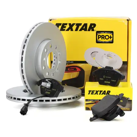TEXTAR Bremsscheiben + Bel&auml;ge + Wako f&uuml;r AUDI A3 8P SEAT SKODA VW GOLF 5 6 vorne