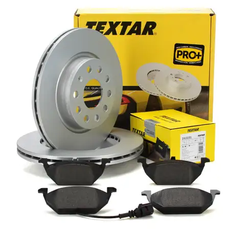 TEXTAR Bremsscheiben + Bremsbel&auml;ge + Wako AUDI A3 SEAT SKODA VW GOLF 5 6 vorne