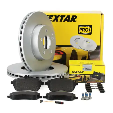 TEXTAR Bremsscheiben + Bremsbel&auml;ge + Wako MERCEDES W204 W212 A207 C207 vorne