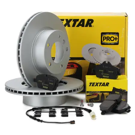 TEXTAR Bremsscheiben + Bel&auml;ge Wako f&uuml;r BMW 1er E81 E82 E87 E88 ab 03.2010 vorne