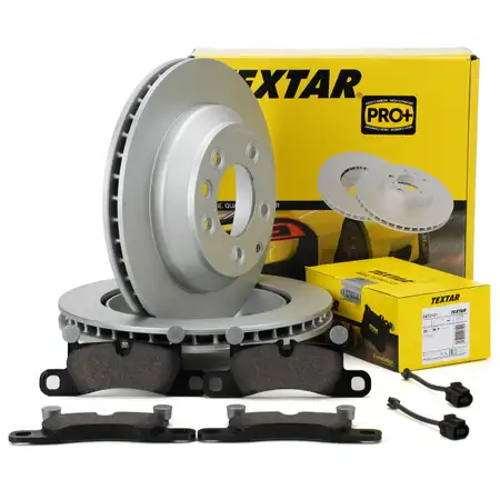 TEXTAR Bremsscheiben + Bel&auml;ge + Wako PORSCHE CAYENNE 92A VW TOUAREG 7P hinten
