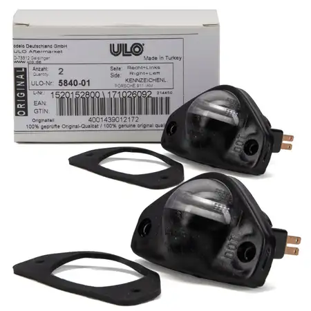 2x ULO Kennzeichenleuchte Nummernschildbeleuchtung f&uuml;r PORSCHE 911 1963-1990