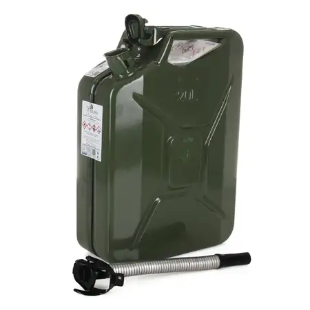 VALPRO Kanister Dieselkanister METALL 20 Liter + Einf&uuml;llstutzen Ausgie&szlig;er DIESEL