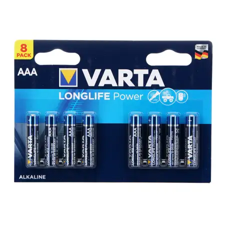 8x VARTA Batterie LONGLIFE POWER Alkaline AAA LR03 Micro 1,5V