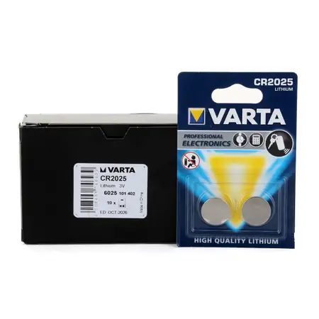 VARTA Knopfzelle Knopfbatterie Batterie 2er Satz Lithium Cell Power 3V CR2025