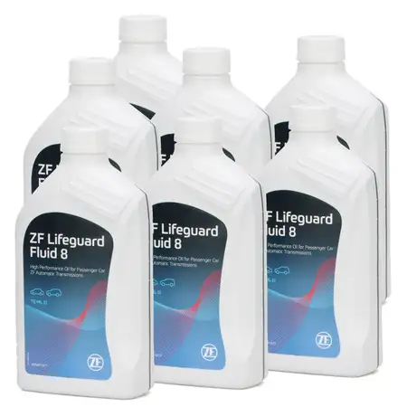 7x 1 Liter ZF PARTS Getriebe&ouml;l Automatikgetriebe&ouml;l LifeGuard FLUID 8 HP