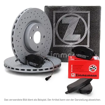 ZIMMERMANN Bremsen Kit Bremsscheiben + Bel&auml;ge + Wako Mercedes W211 4-matic vorne
