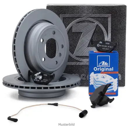 ZIMMERMANN Bremsen Kit Bremsscheiben + ATE Bremsbel&auml;ge + Wako f&uuml;r BMW E46 hinten
