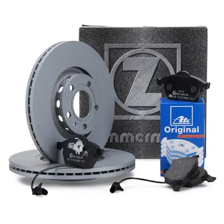 ZIMMERMANN Bremsen Kit Bremsscheiben + ATE Bel&auml;ge A4 A6 PASSAT SUPERB vorne